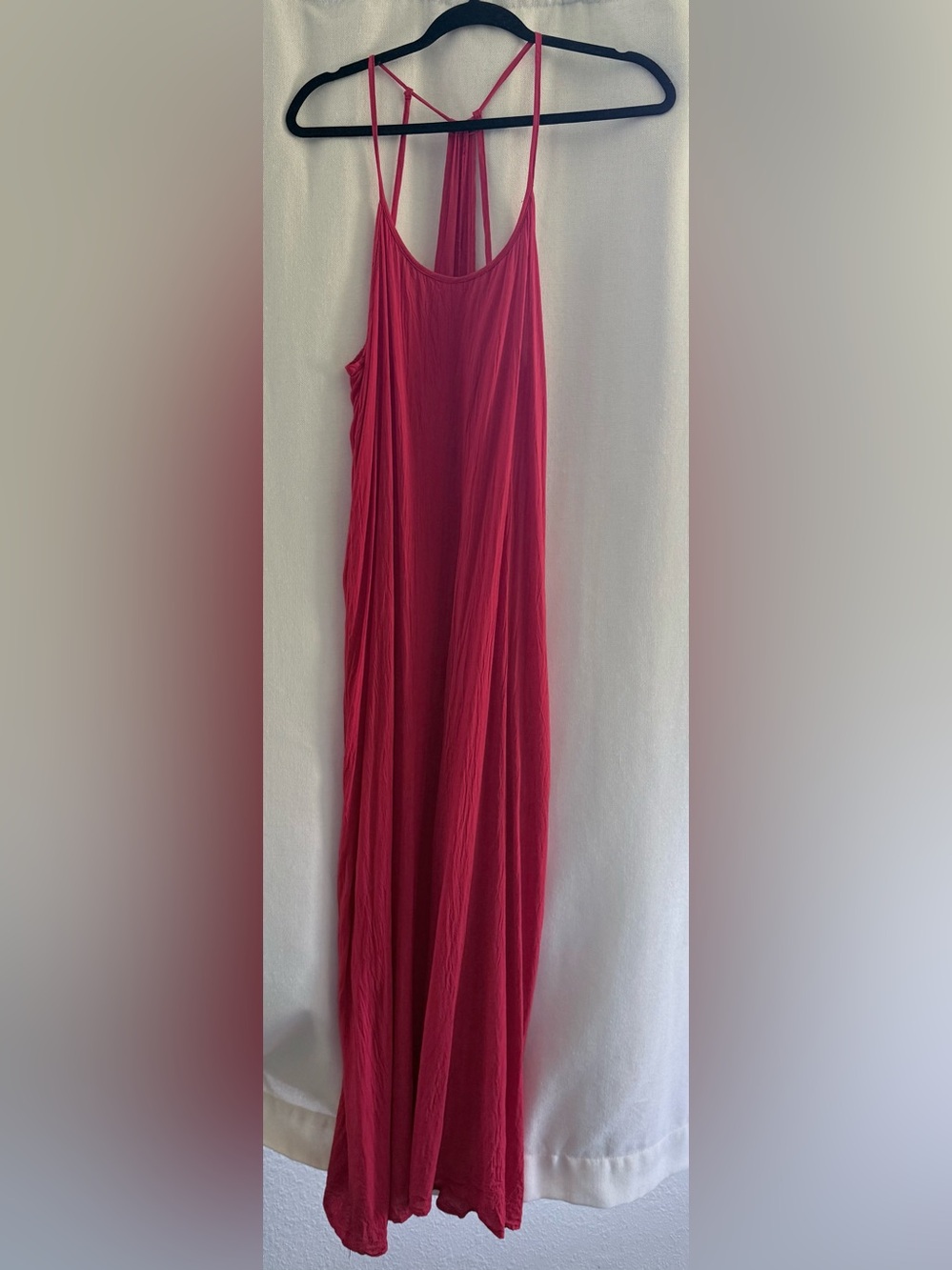 Ava Sky Hawaii Maxi Dress Bright Coral Women size M Beachy Lightweight